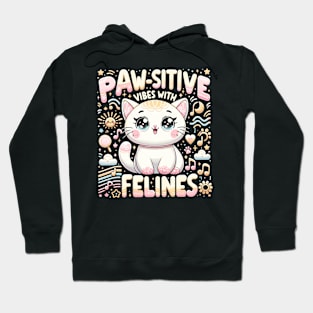 "Cheerful Whiskers: Paw-sitive Vibes with Felines" Hoodie